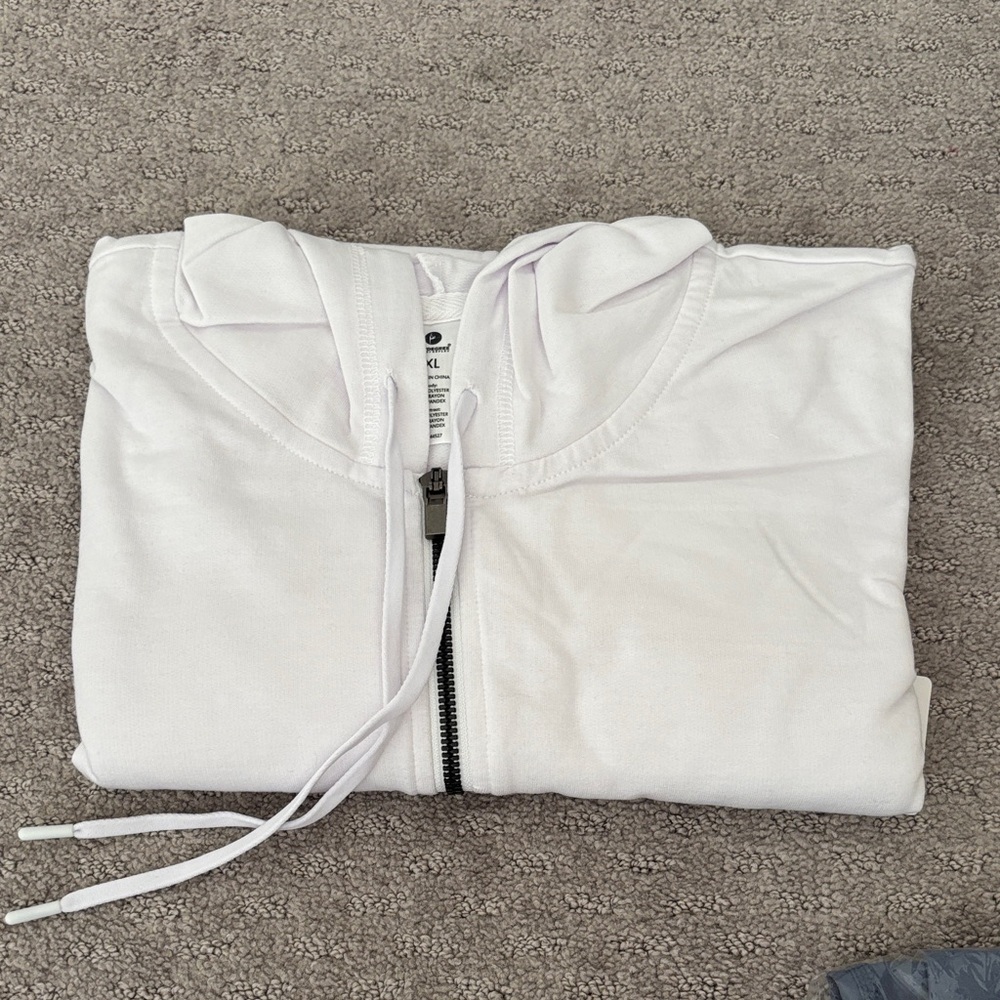 90 Degree By Reflex Light Gray Zip-Up Hoodie